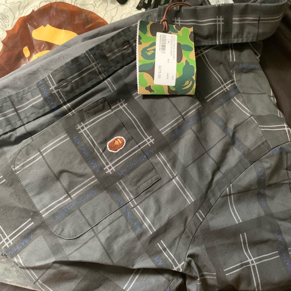 Bape short sleeve button up shirt